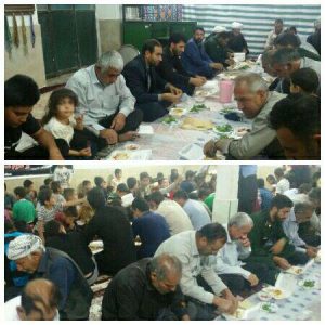 ضیافت افطاری به روزه داران در مسجد امام رضا ع محله بساط بیگی شهر کوهنانی